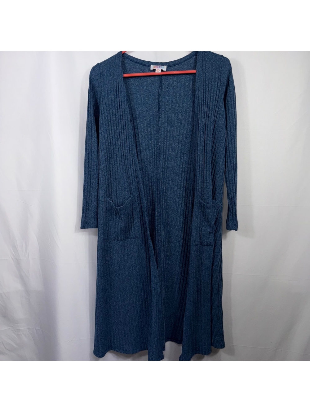LuLaRoe Sarah XS Blue Ribbed Long Cardigan